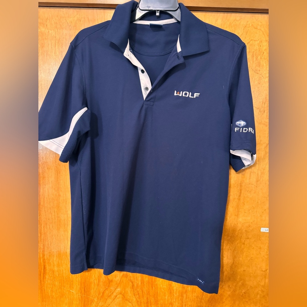 WOLF Navy Polo with Light Gray Details